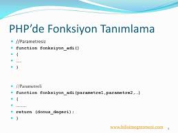 Php 8 Fonksiyon Tanımlama